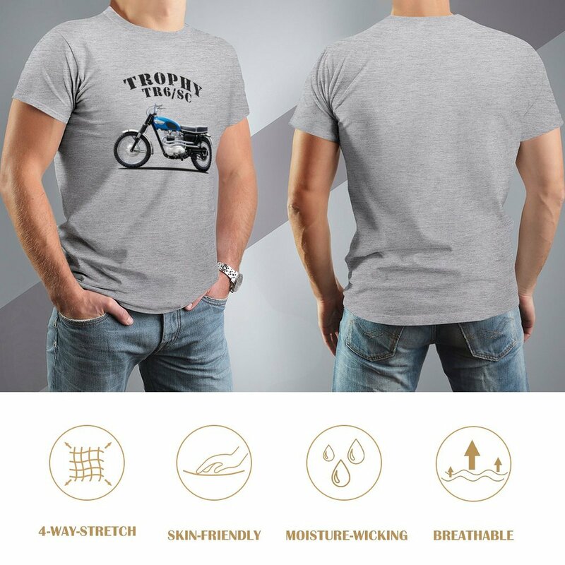 O troféu TR6 motocicleta t-shirt meninos t-shirt simples t-shirt coreano moda engraçada t shirts oversized t shirts para homens