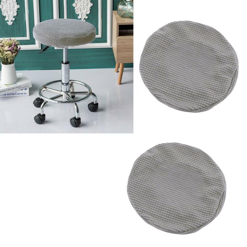 2pcs Bar Stool Covers Round Seat Cover Cushion Sleeve Fit 12-15" Dia.