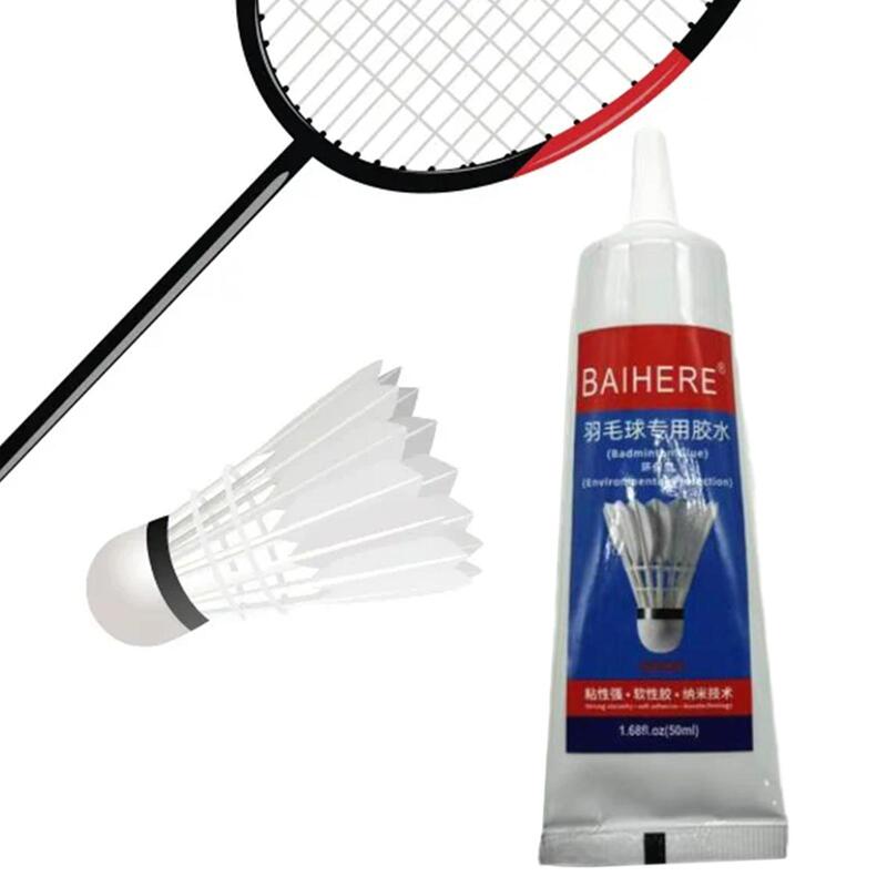 Badminton Repair Glue Water Glue Fast Drying Filling 50ml Shuttlecock Birdie Glue for Volleyball, Football, Basketball