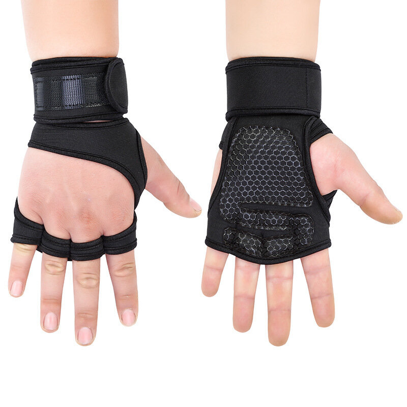 1 par luvas de ginásio luvas de treinamento de levantamento de peso das mulheres dos homens de fitness mão de pulso luvas protetor de palma militar tático