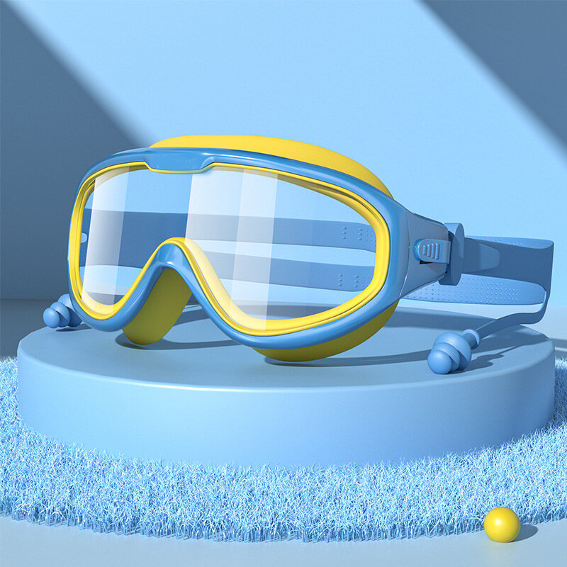نظارات الغوص للأطفال للسباحة مكافحة الضباب الزجاج غص والعتاد مع سدادات الأذن