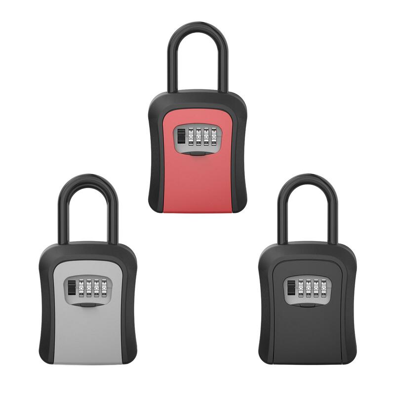 Kotak penyimpanan kunci pengatur kunci kabinet kunci kombinasi 4 Digit casing untuk manajemen properti rumah pegangan pintu kunci rumah