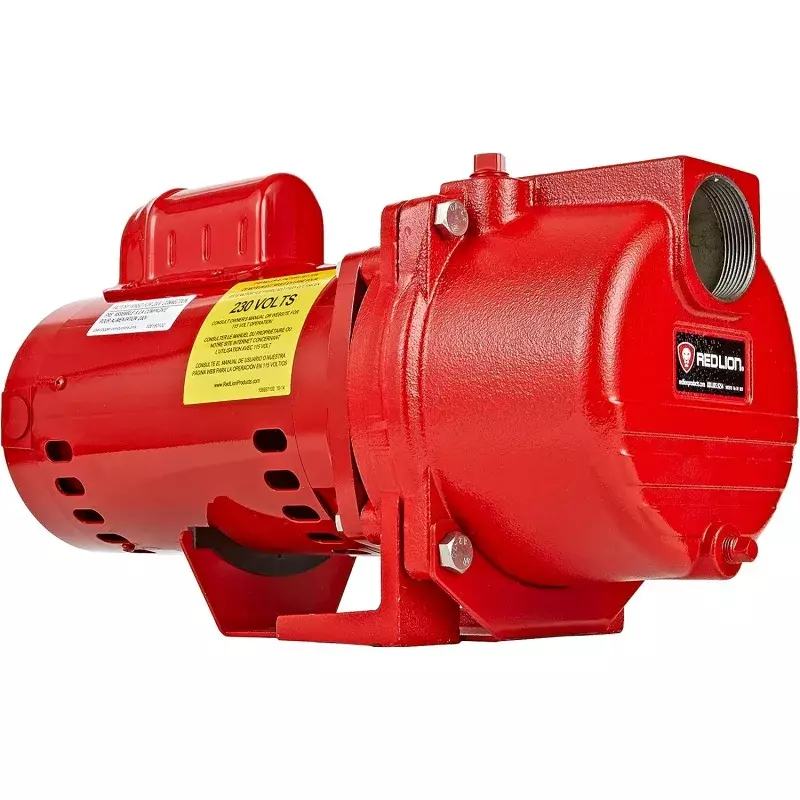 Red Lion RL-SPRK150 115/230 Volt, 1.5 HP, 71 GPM Cast Iron Sprinkler/Irrigation Pump with Thermoplastic Impeller, Red, 97101501