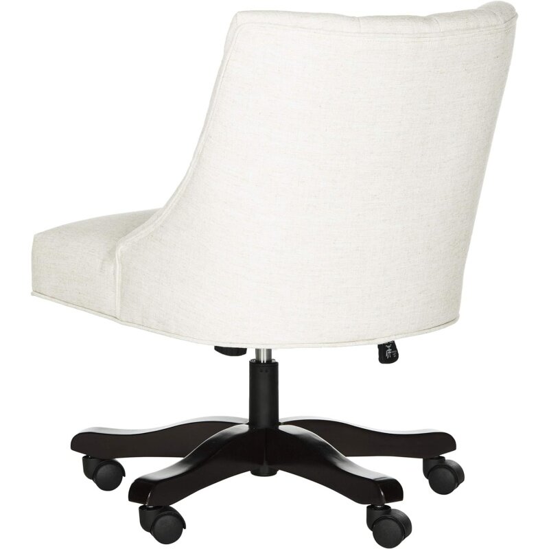 Safavieh Mercer collection Soho tufted linen light cream swivel desk chair