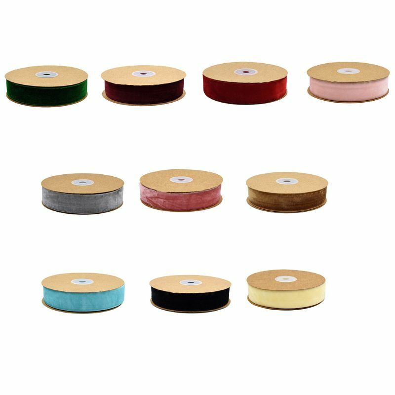 25mm Einfarbig Handgemachtes Samtband DIY Handwerk Applikationen Nähen für Geschenkverpackung Bogenherstellung Haarspange Drop