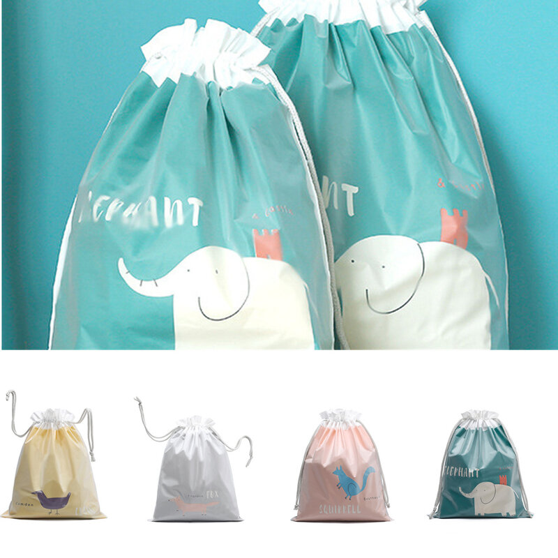 Bolsa de cosméticos transparente impermeable para viaje, estuche de maquillaje, organizador de baño con cordón, Kit de aseo, bolsa de almacenamiento