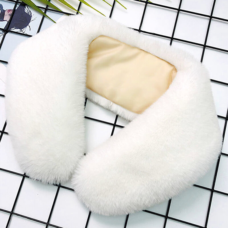 Colarinho de pele artificial imitação de coelho lontra, Roupas quentes e minimalistas, jaqueta, casaco, colarinho
