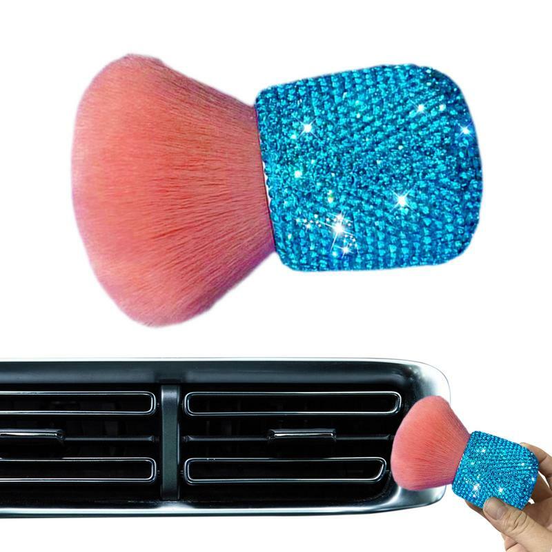 Car Cleaning Air Outlet Brush Car Air Conditioner Dust Removal Brushes Bling Rhinestone For Car Interior Cleaning Accessories