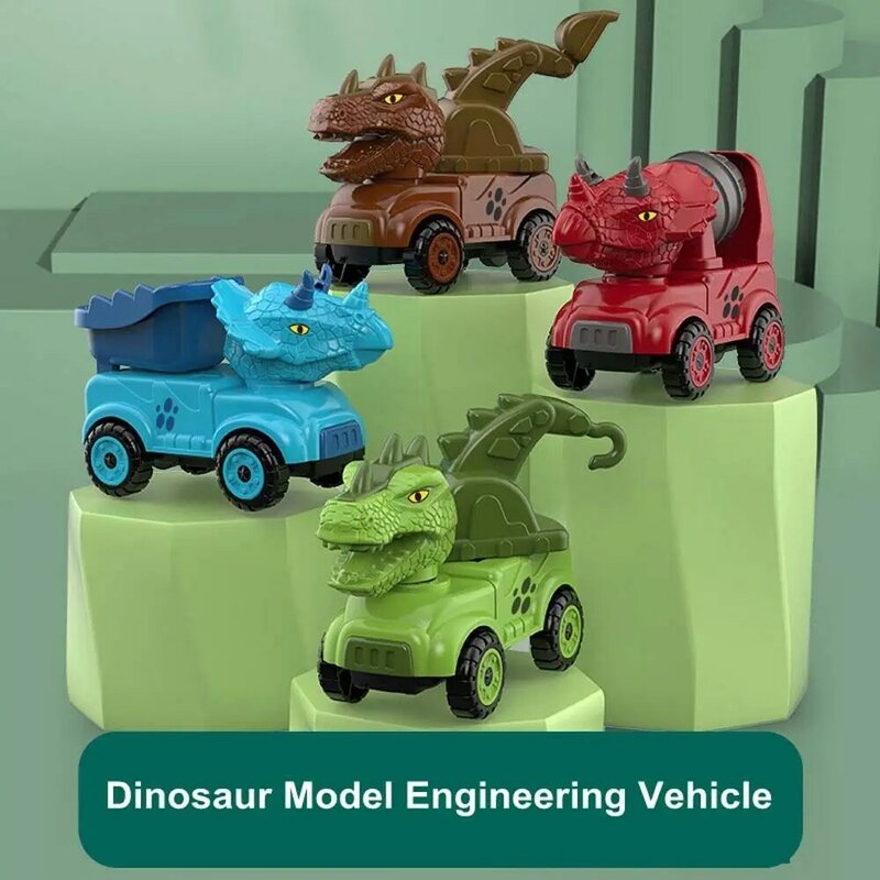 Triceratops เครื่องจำลองสำหรับเด็ก, เครื่องขุดรถของเล่นเครื่องผสมรถบรรทุกไดโนเสาร์ของเล่นวิศวกรรมยานพาหนะ