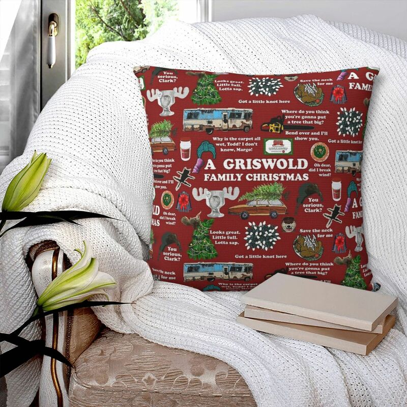 Funda de almohada cuadrada con Collage de vacaciones de Navidad, decoración de cojín de poliéster, almohada cómoda para el sofá del hogar