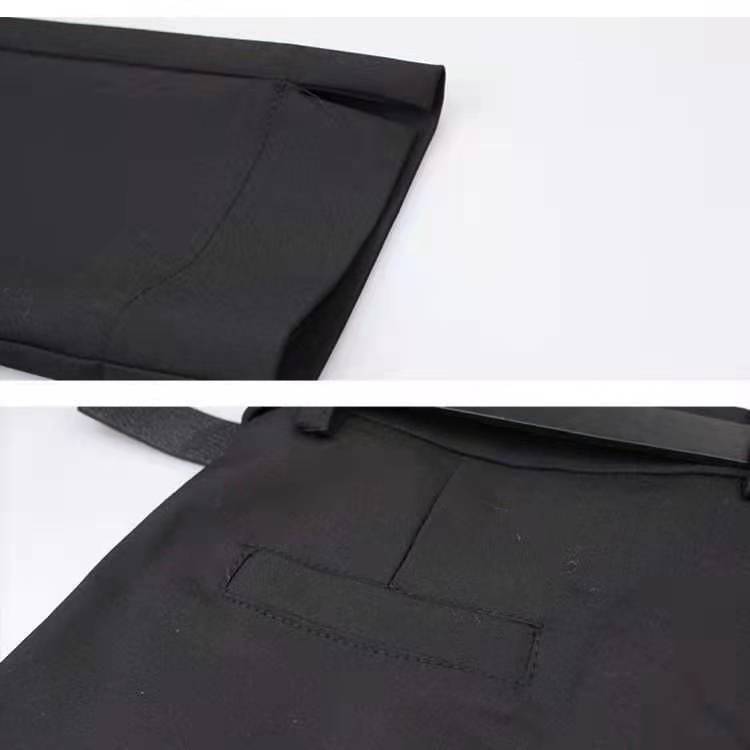 Damskie proste spodnie garniturowe z wysokim stanem 2023 nowa wiosna jesień koreańska Vinatge luźne spodnie jednolity kolor, długi odzież S07