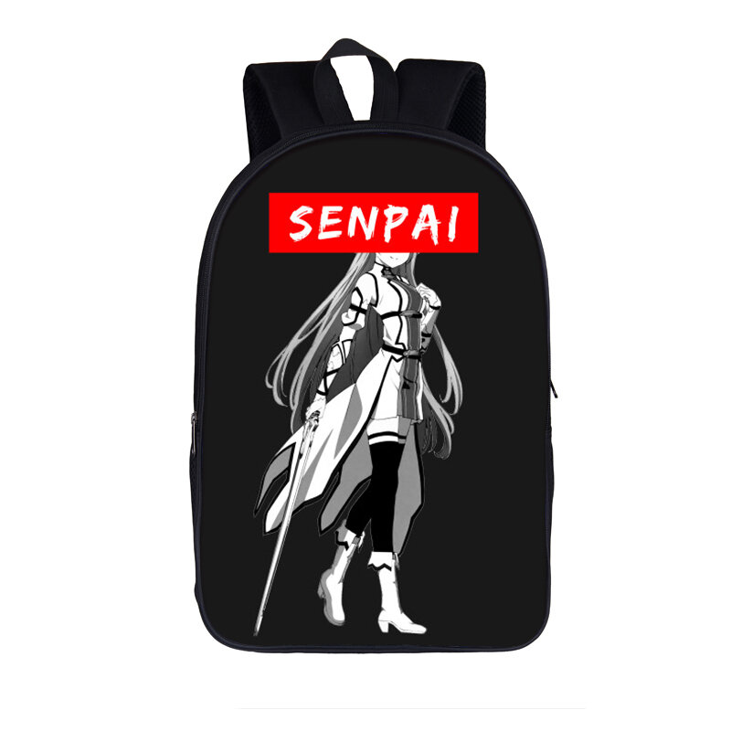 Kawaii Sugoi Senpai 애니메이션 와이푸 프린트 여아 남아 학교 가방, 십대 노트북 가방, 캐주얼 배낭, 여성 남성 스토리지 배낭