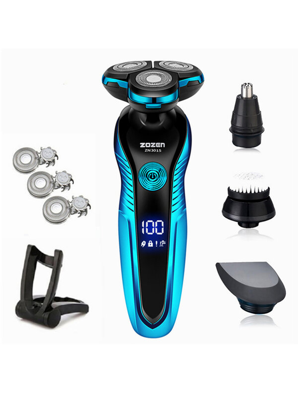 Afeitadora eléctrica lavable y recargable para hombres, máquina de afeitar de corte de pelo, recortadora de barba, uso Dual en seco y húmedo
