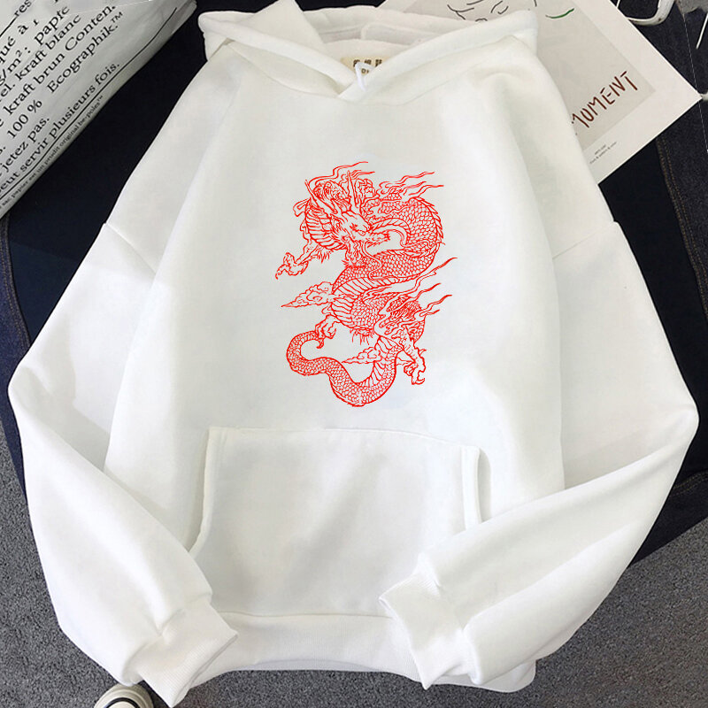 Женская толстовка в стиле Харадзюку 2023, винтажный свитер с принтом дракона, повседневные свободные готические женские толстовки Ulzzang, женская одежда с длинным рукавом, Топ