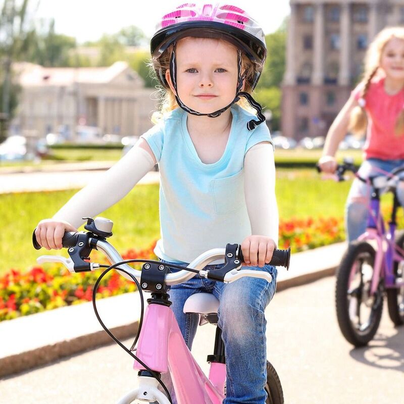 แขนถุงมือปั่นจักรยานสำหรับวิ่งแขนเสื้อสำหรับเด็กสีพื้น