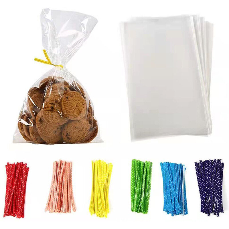 StoBag-Bolsa de Parte superior abierta de celofán transparente, embalaje grande de plástico para dulces, galletas, regalo, recuerdo de fiesta, Navidad y boda