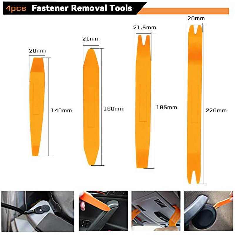 Ensemble d'outils de démontage de clips de garniture automobile, plastique de haute dureté pour le démontage des portes du panneau de Navigation réparation de la Conversion de la scie à bascule 5 pièces