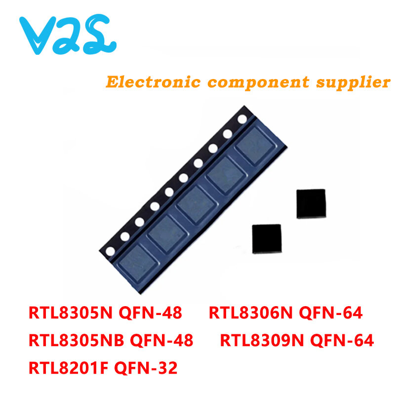 Chip IC do transceptor de Ethernet, RTL8305N, RTL8305NB, RTL8305, RTL8306N, RTL8306, RTL8309N, RTL8309 RTL8201F-VB-CG, RTL8201F, QFN, 100% novo