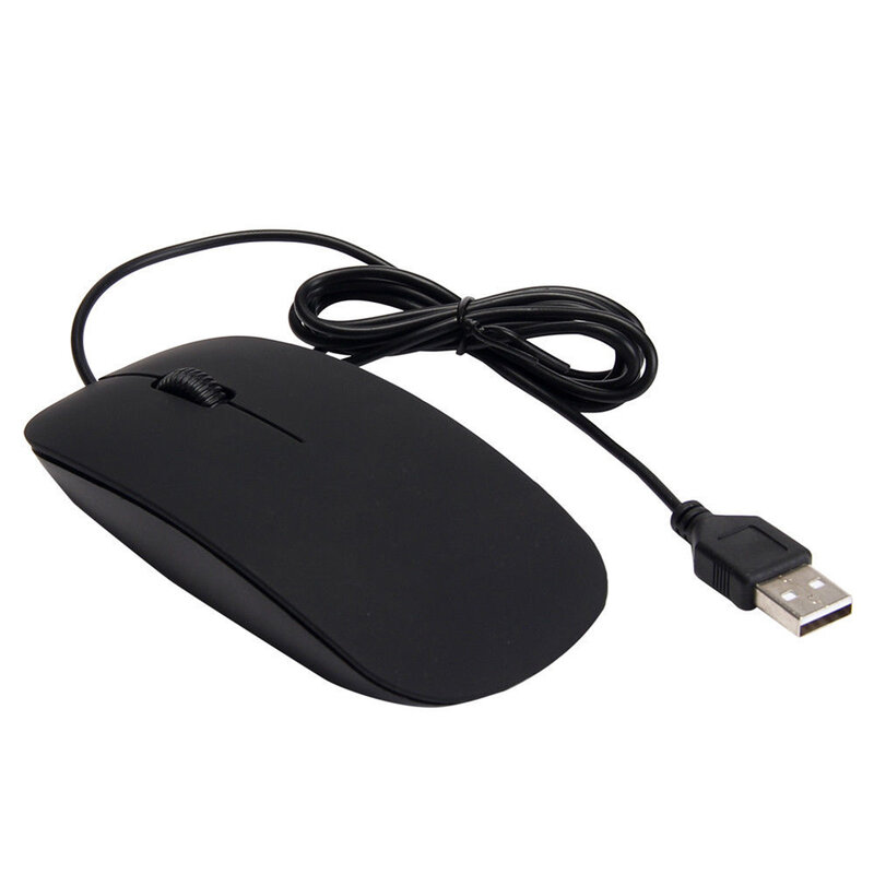 Mini ratón ultrafino con cable, 7 botones LED, para ordenador de escritorio, portátil, negro mate, blanco, bonito, ergonómico, para juegos, PC y portátil