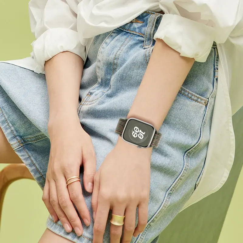 Pulseira de Nylon para Apple Watch, Pulseira Correa, iWatch Ultra Series 7, 6, 5, 3, SE, 8 Strap, 49mm, 44mm, 40mm, 45mm, 41mm, 42 milímetros