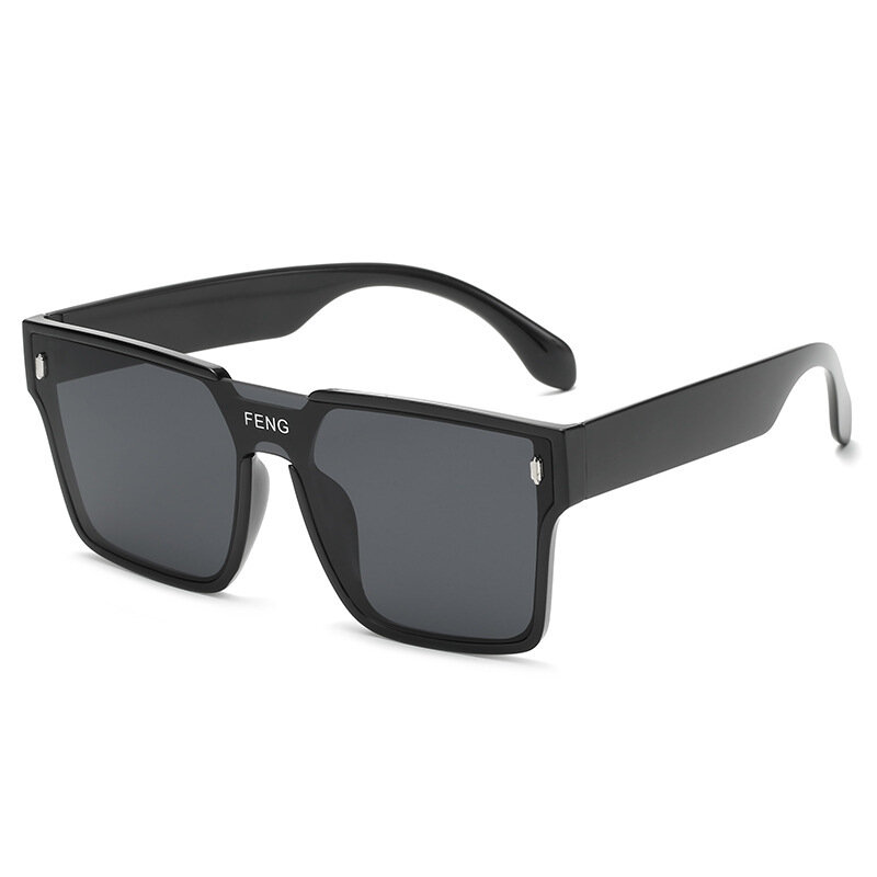 2024 Fashion Oversized Square One-piece Sunglasses Women Retro Mirror Lens Eyewear Shades UV400 Men Punk Sun Glasses