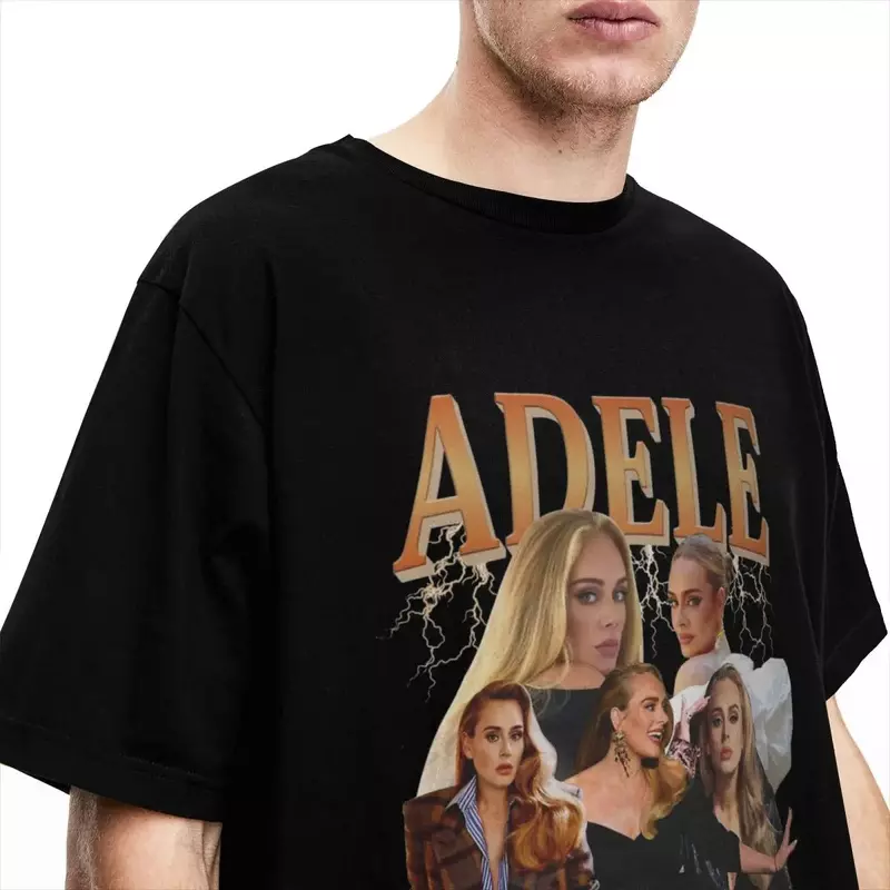 Adele 남녀공용 선풍기 셔츠 액세서리, 코튼 크리에이티브 티, 반팔, 성인 의류, 100%