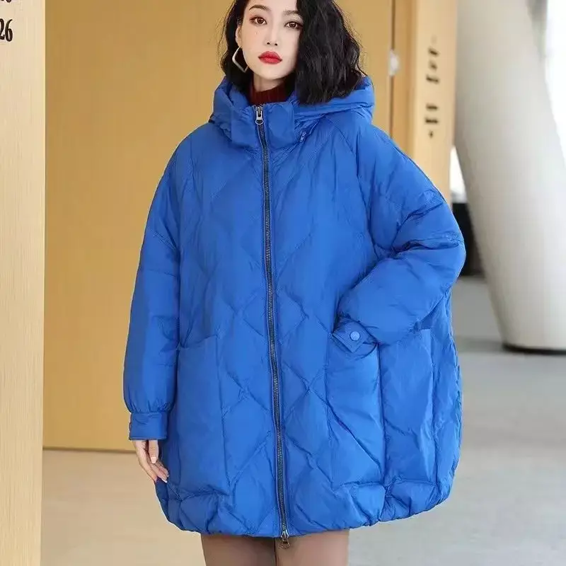 Новинка 2024, женское пуховое пальто из хлопка, зимняя куртка, женские короткие парки, свободная Толстая теплая верхняя одежда, универсальное модное пальто с капюшоном