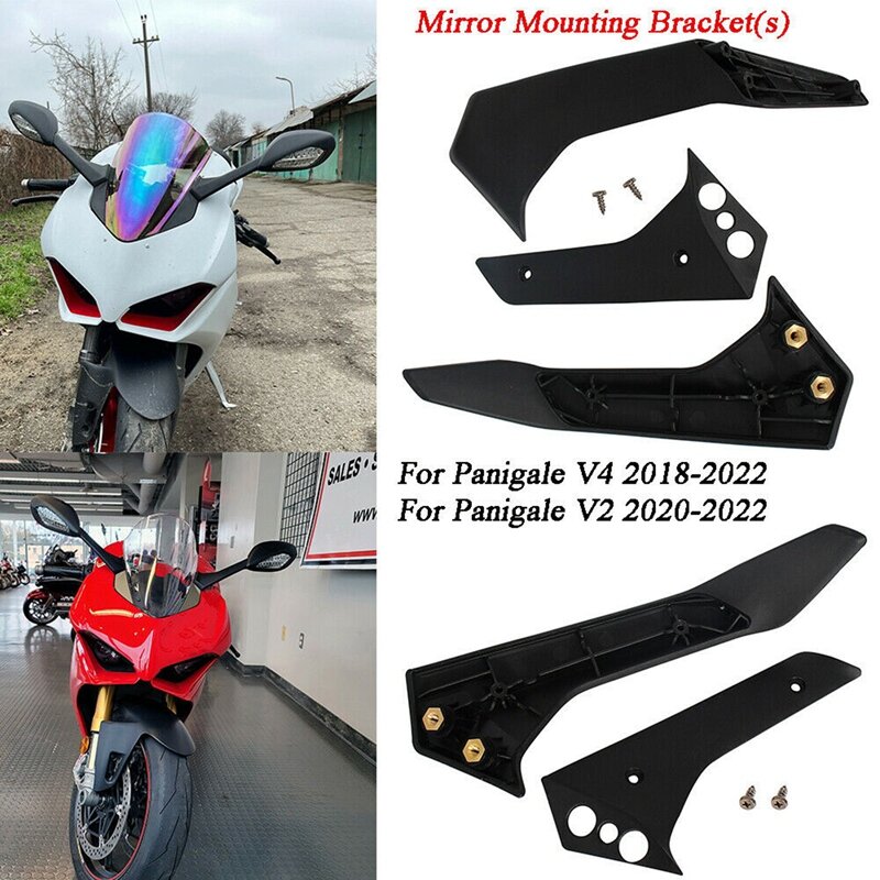 Suporte de espelho retrovisor de motocicleta, espelhos laterais, suportes, Ducati Panigale V4, V4S, 2018-2022, V2, 2020-2022