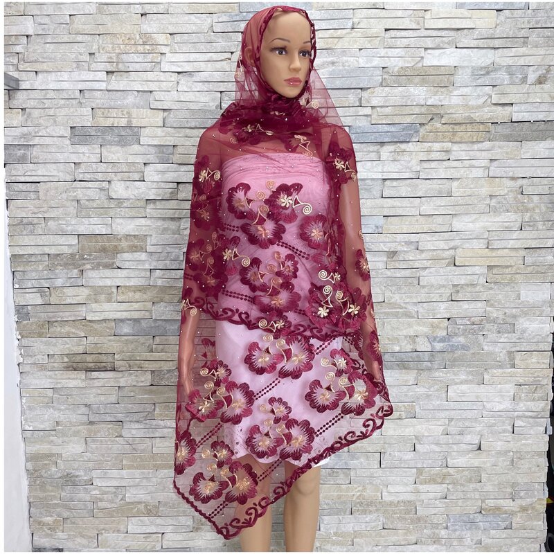 Pañuelo islámico de muselina africana de alta calidad para mujer, Hijab de red de ramadán de Dubái, Pashmina, turbante extremadamente suave, novedad de 2024