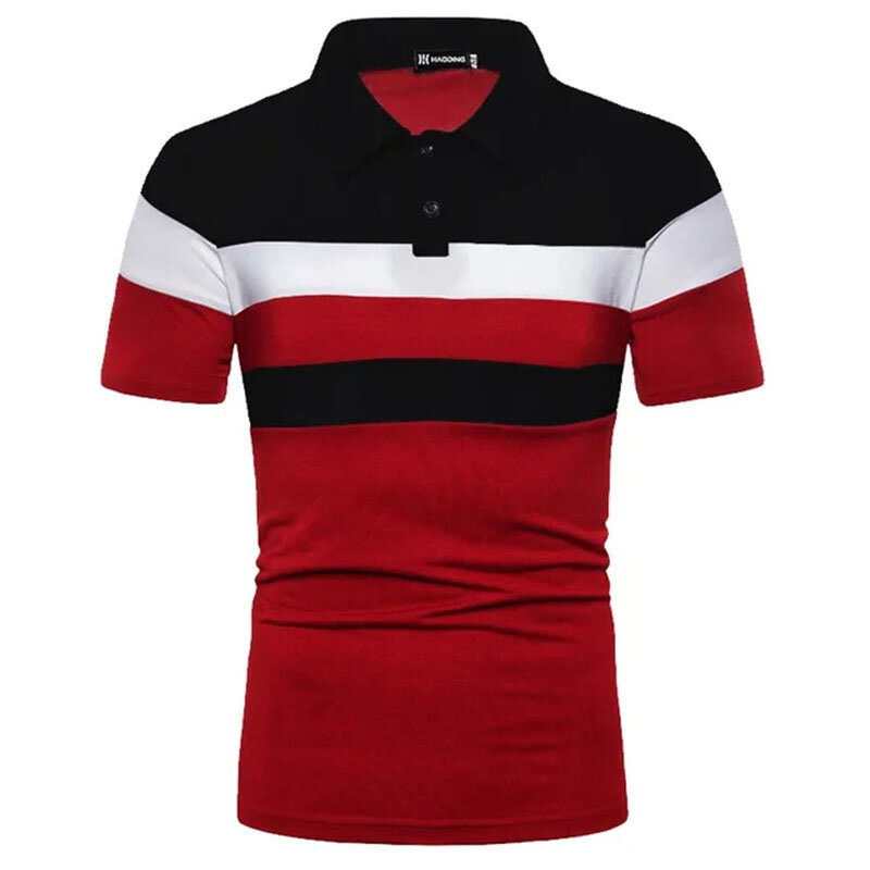 Men's Polo Shirt, Summer Streetwear Casual Men's Short Sleeve T Shirt Contrast Colour Men Clothing