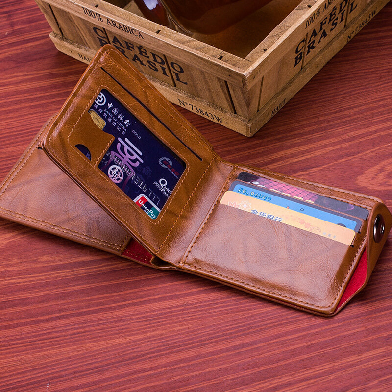 Мужской кожаный бумажник Dihope с отделением для карт и фото, 100 долларов США