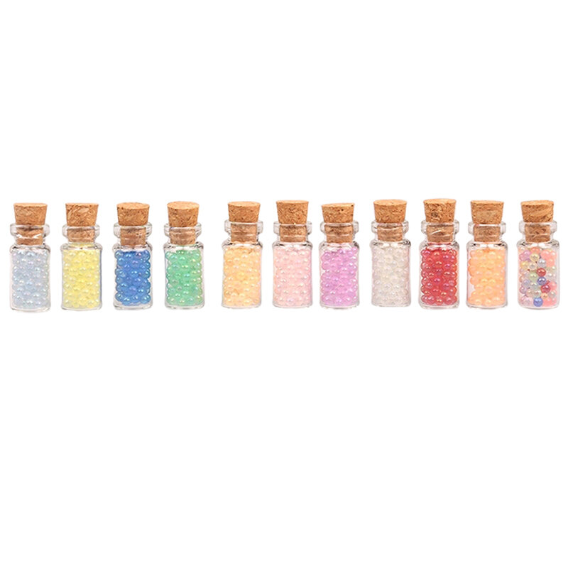 Mini bouteille de souhait de perles lumineuses, 2 pièces, ornements miniatures pour maison de poupée, accessoires de bricolage