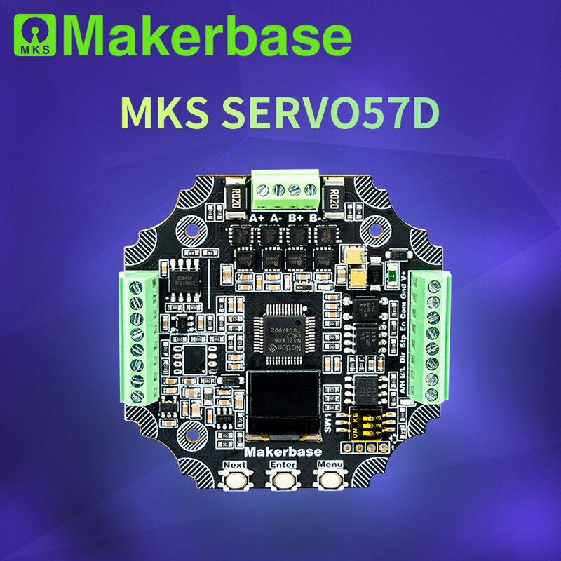 Makerbase MKS SERVO57D PCBA NEMA23 controlador de motor paso a paso de bucle cerrado, CNC, impresora 3d para Gen_L FOC, silencioso y eficiente