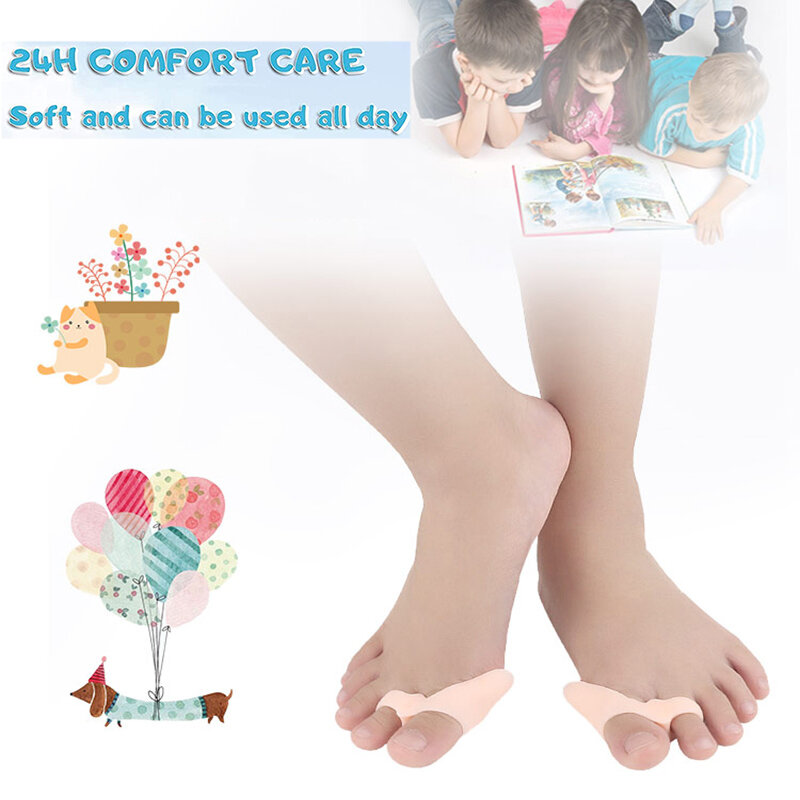Pexmen 2/4 шт. детский гелевый ортопедический пластырь для пальцев ног при вальгусной деформации детский силиконовый ортопедический пластырь