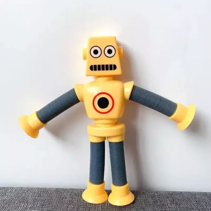 Tubo elastico Robot Puzzle giocattolo novità decompressione creativo cartone animato ventosa molle Robot telescopico forma giocattoli regali per bambini