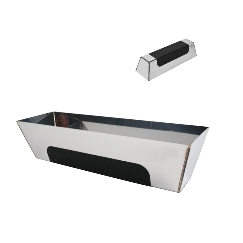 Stainless Steel Mud Pan With Anti Slip Pad Heavy duty Drywall Plaster Mud Pan Scraping Bar for DIY Plastering Tools