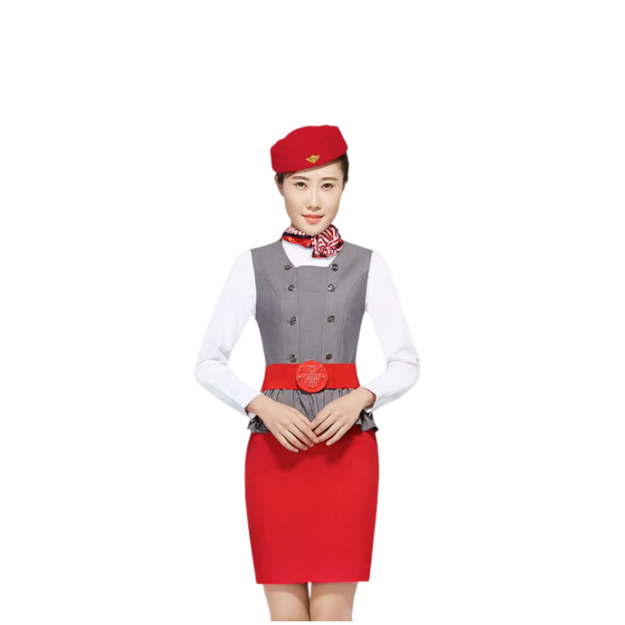 Uniforme de aviación de alta calidad, camisa de piloto, falda de moda, uniforme de azafata
