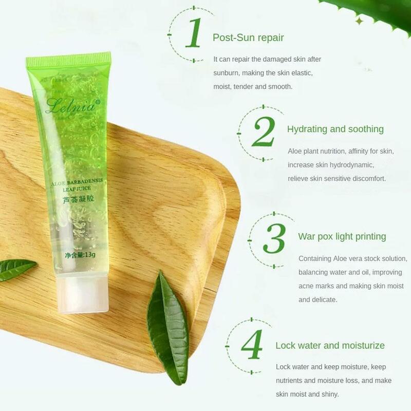 Gel de Aloe Natural para el cuidado de la piel, crema hidratante para el acné, reparación solar, calmante para la cara, 13g, I3V8