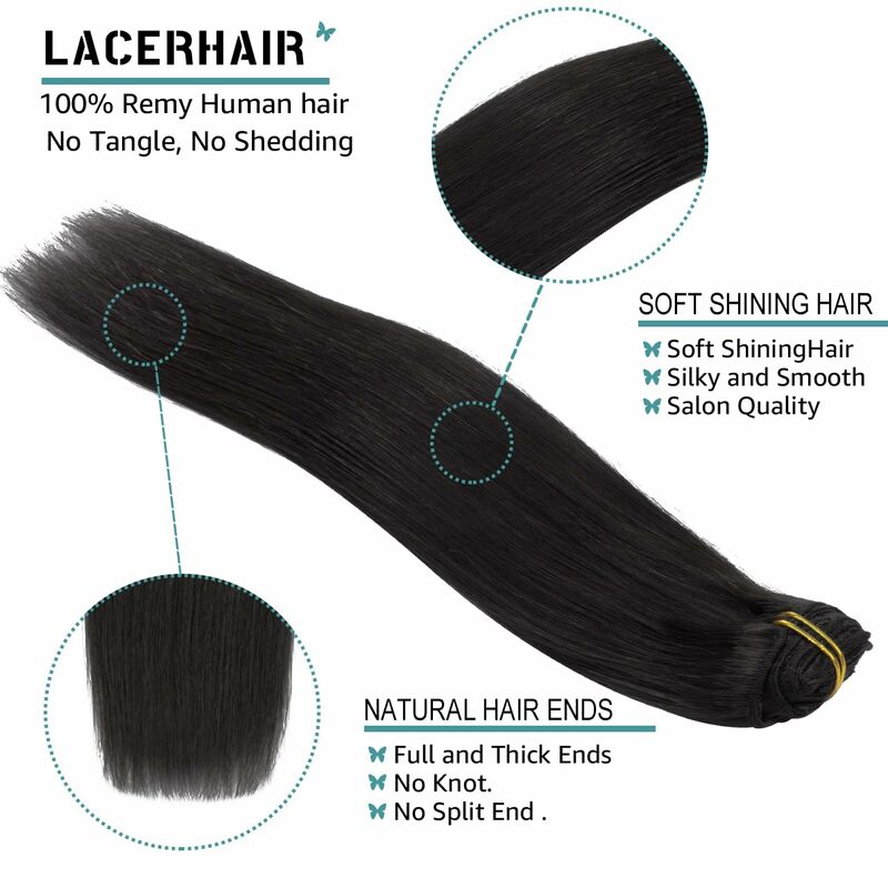 Extensiones de cabello Natural Real, cabello Remy brasileño liso sin costuras, 10 unids/lote por paquete, 24 pulgadas, 160g