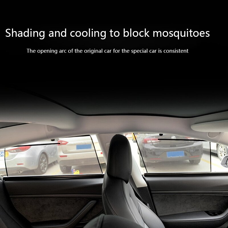 for Tesla Model S Window Sun Shade Front Side Window Drape Roller Sunshade UV Rays