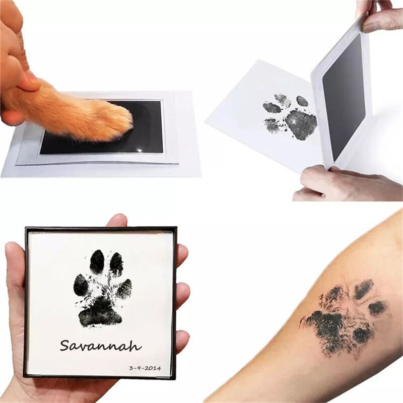 ขนาดใหญ่-XL สัตว์เลี้ยงปลอดสารพิษ Inkpad รอยเท้า Handprint No Touch ผิว Inkless ชุดสำหรับทารกแรกเกิดและแมวสุนัข paw ปลอดภัยพิมพ์ของที่ระลึก