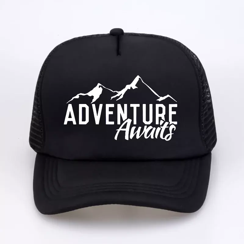 Adventure 멋진 여름 캠핑 메쉬 트럭 운전사 모자, 멋진 아빠 모자, 레저 야외 야구 모자, 남녀공용 스냅백 모자