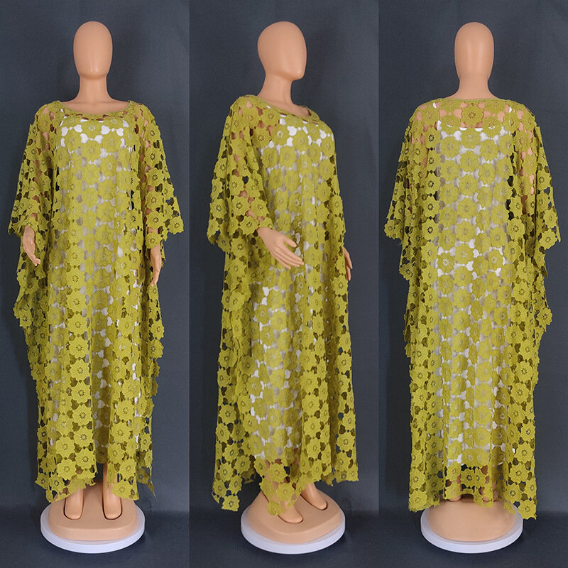 Dashiki koronkowa sukienki afrykańskie dla kobiet Super rozmiar tradycyjna suknia Boubou Africaine Femme 2024 długa sukienka afrykańskie ubrania