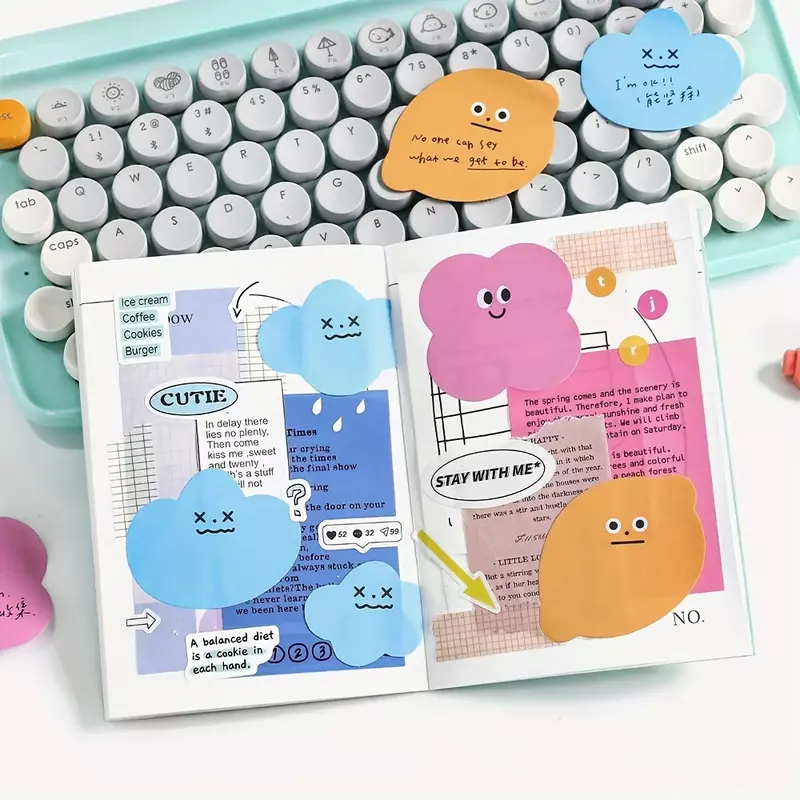 30 Sheets Artistic Creative Cartoon Cute Memo Pad for Scrapbooking DIY Decorative Material Collage Journaling