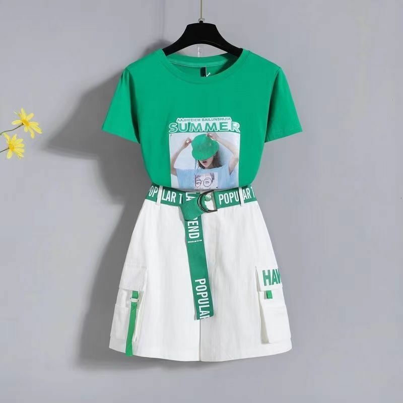 Conjunto de dos piezas para mujer, camiseta y pantalones cortos informales, moda de verano, novedad de 2024