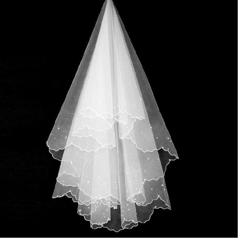 Einfache elegante Hochzeit Braut schleier Tüll Elfenbein eine Schicht Braut Accessoires kurze Frauen Schleier