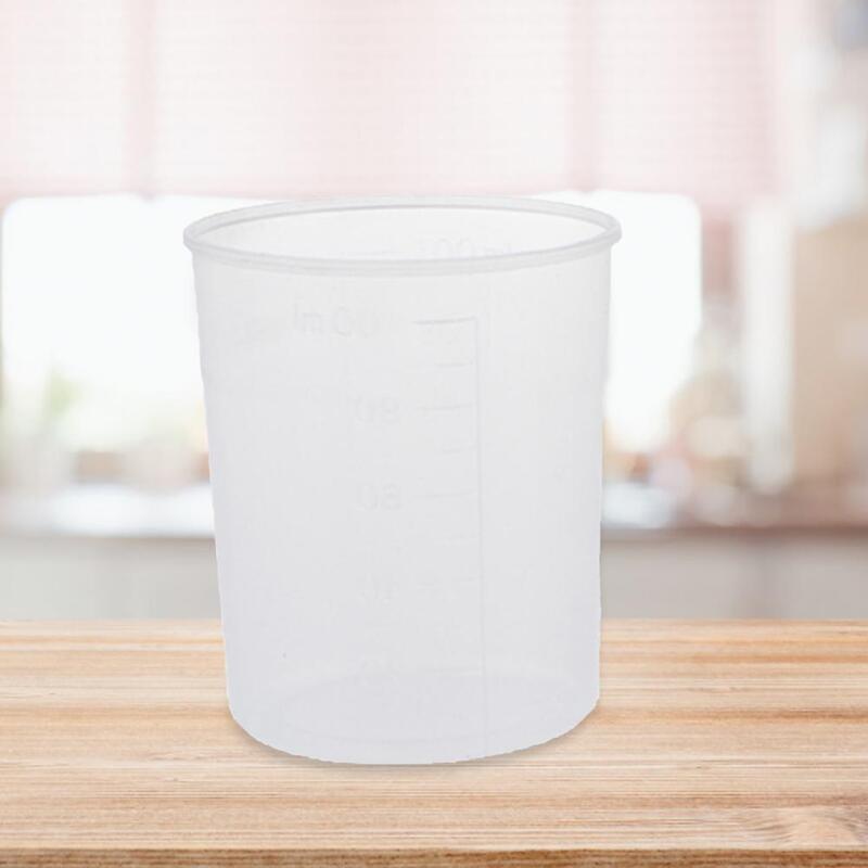 Vidrio de medición de plástico apilable reutilizable, taza de báscula de laboratorio lavable, 100ML