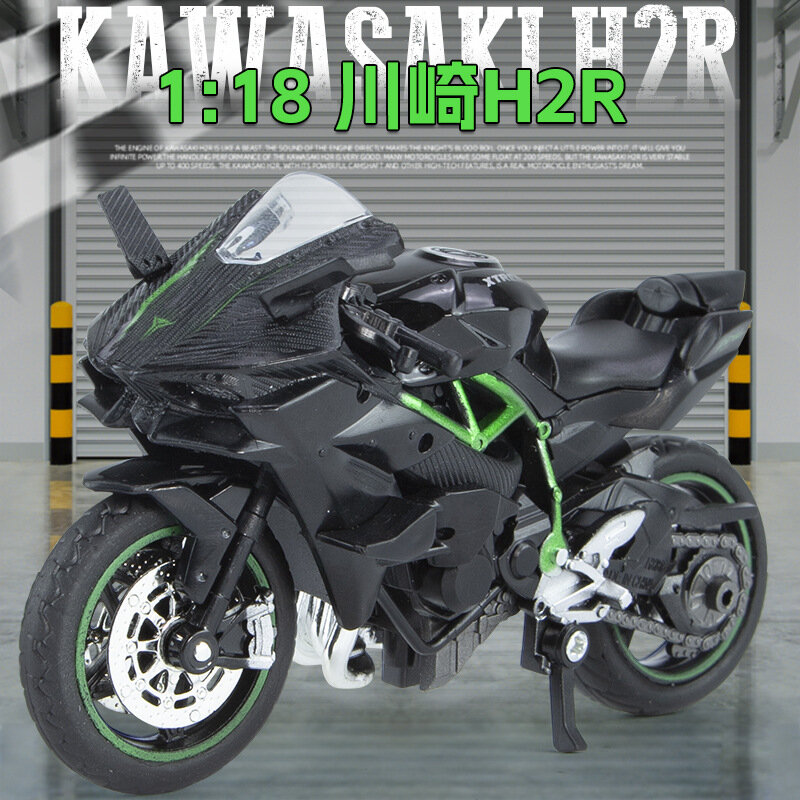 Kawasaki H2R Diecast Motocicleta Modelo, Alta Simulação, Liga De Metal, Decoração Do Carro, Exibição, Coleção Presentes, 1:18