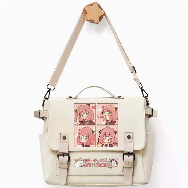 Холщовые сумки через плечо с аниме подгузником Anya, школьная сумка унисекс, сумка-мессенджер, модная сумка через плечо 812