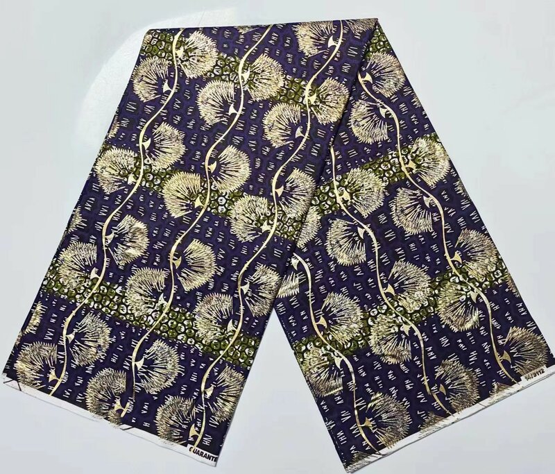 2024 New Design 100% Cotton Top Quality Golden Holande Wax African Fabric For Wedding Dress Making Craft Loincloth TT3